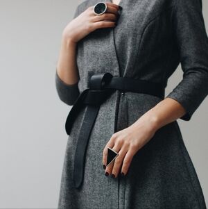 Black Glass Triangle Statement Ring